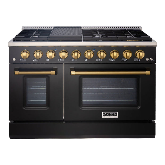 48" Slide-in Freestanding Professional Style Gas Range with 6.7 Cu. Ft. Oven, 8 Burners — AK-JK48A1-BS