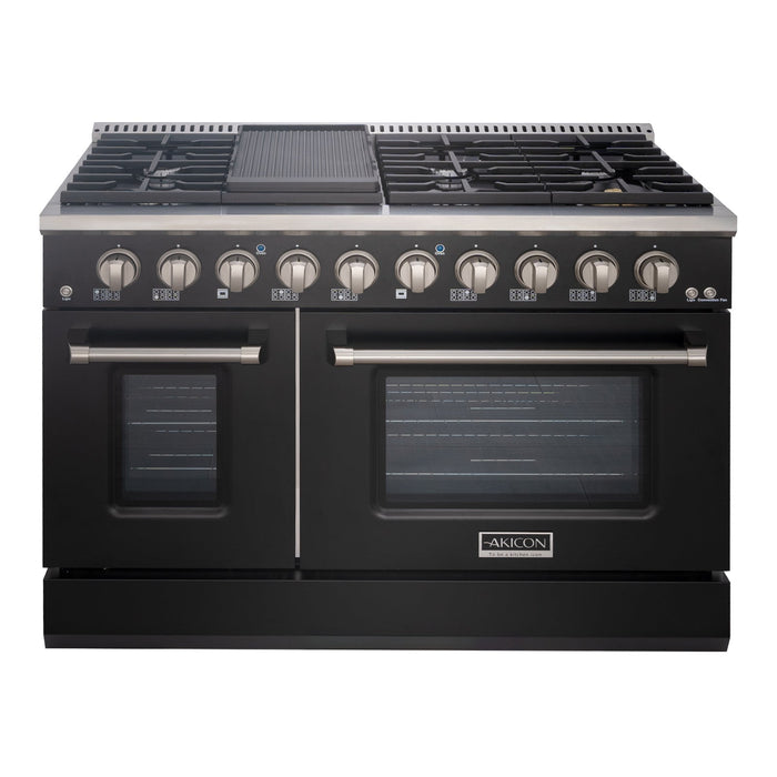 48" Slide-in Freestanding Professional Style Gas Range with 6.7 Cu. Ft. Oven, 8 Burners