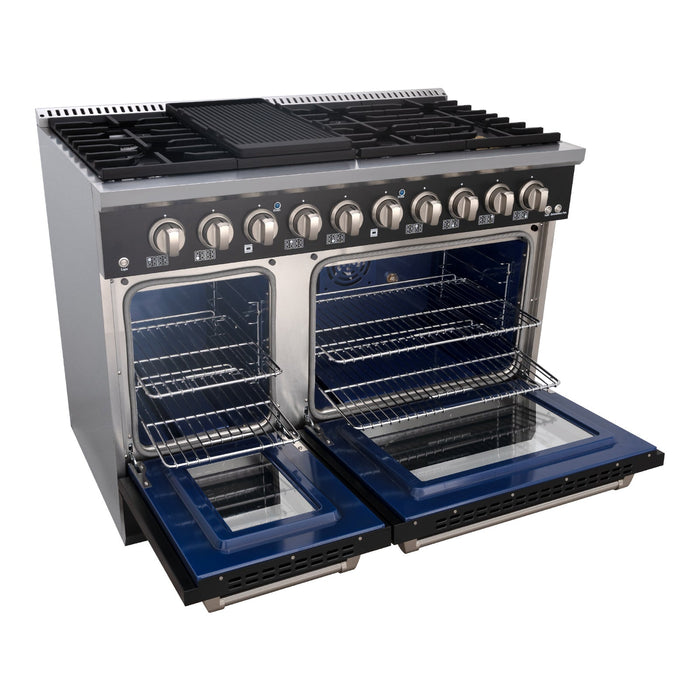 48" Slide-in Freestanding Professional Style Gas Range with 6.7 Cu. Ft. Oven, 8 Burners — AK-JK48A1-BS
