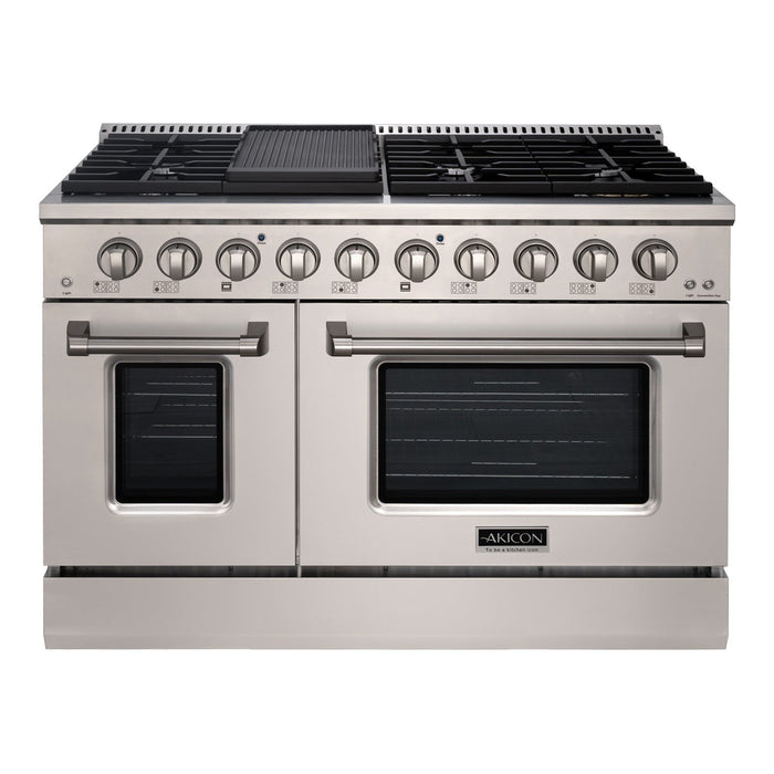 48" Slide-in Freestanding Professional Style Gas Range with 6.7 Cu. Ft. Oven, 8 Burners — AK-JK48A1-SG