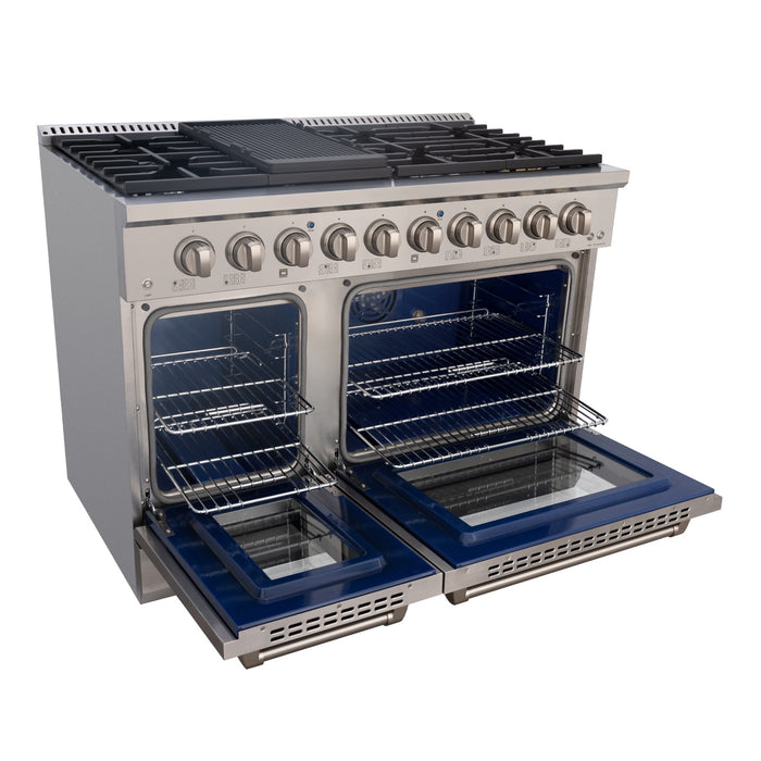 48" Slide-in Freestanding Professional Style Gas Range with 6.7 Cu. Ft. Oven, 8 Burners — AK-JK48A1-SS