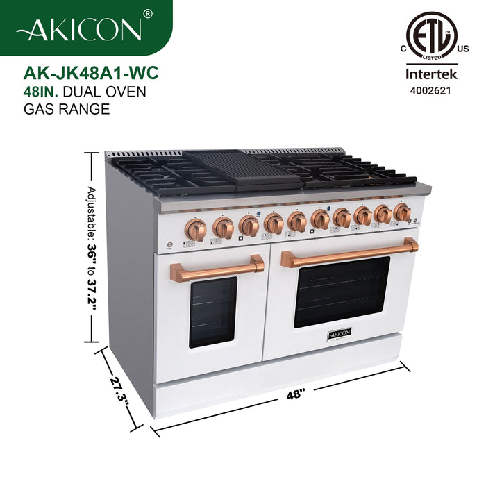 48" Slide-in Freestanding Professional Style Gas Range with 6.7 Cu. Ft. Oven, 8 Burners