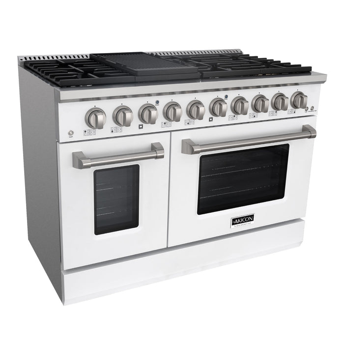 48" Slide-in Freestanding Professional Style Gas Range with 6.7 Cu. Ft. Oven, 8 Burners
