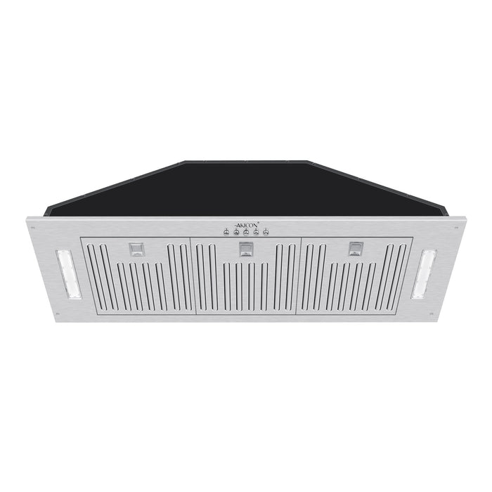 Range Hood Insert 36 Inch, 600 CFM Built-in Kitchen Hood with 3 Speeds, Ultra-Quiet Stainless Steel Ducted Vent Hood Insert with LED Lights and Dishwasher Safe Filters, Button Control Hood Vent