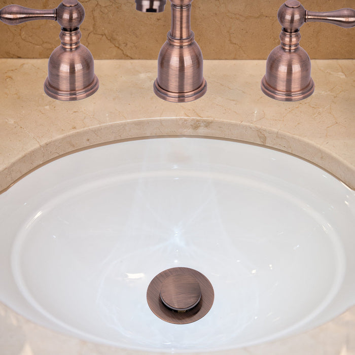 Antique Copper Pop up Drain Stopper With Overflow - AK82003-AC