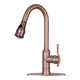 Antique Bronze Pull Out Kitchen Faucet, Single Level Solid Brass Kitchen Sink Faucets with Pull Down Sprayer — AK96415-D-AB