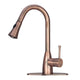 Copper Pull Out Kitchen Faucet, Single Level Solid Brass Kitchen Sink Faucets with Pull Down Sprayer — AK96455-D-AC