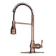 Copper Pre-Rinse Spring Kitchen Faucet, Single Level Solid Brass Kitchen Sink Faucets with Pull Down Sprayer — AK96518-AC