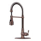 Antique Bronze Pre-Rinse Spring Kitchen Faucet, Single Level Solid Brass Kitchen Sink Faucets with Pull Down Sprayer — AK96518A-AB