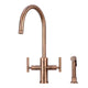 Two-Handle Antique Copper Widespread Kitchen Faucet with Side Sprayer — AK96766-AC