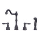 Two-Handles Oil Rubbed Bronze Widespread Kitchen Faucet with Side Sprayer — AK96818-ORB