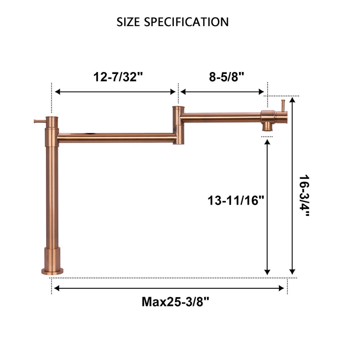Copper Pot Filler Kitchen Faucet Deck-Mounted — AK98166-C-48