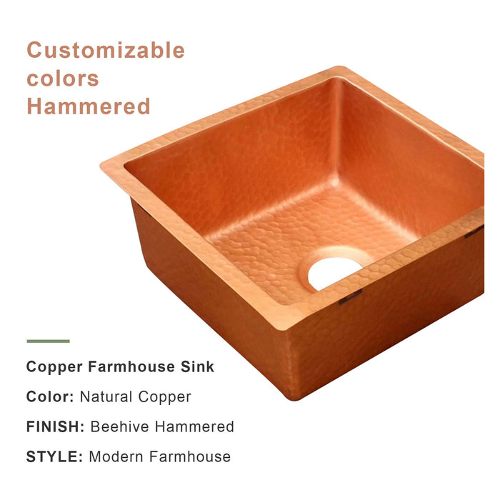 Akicon Copper Square Bar Sink - AKS512-C