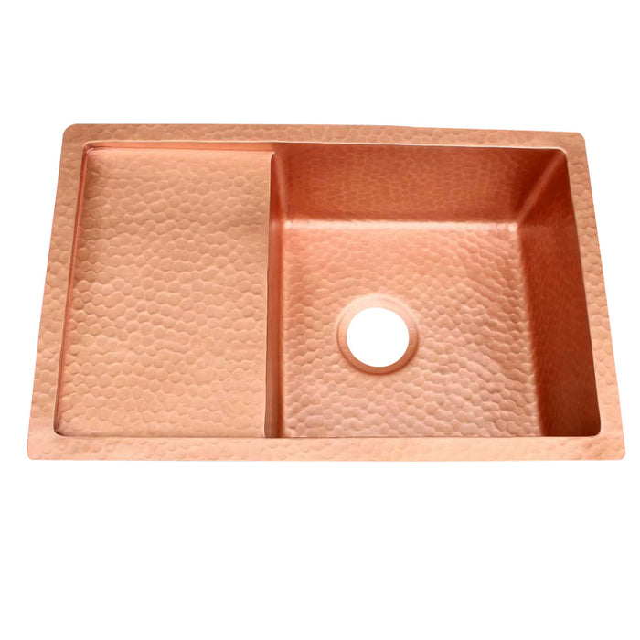 Akicon Workstation Single Bowl Drop-In Copper Sink - AKS509-C