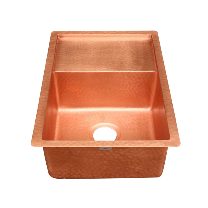 Akicon Workstation Single Bowl Drop-In Copper Sink - AKS509-C