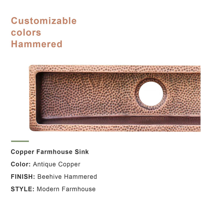 Akicon Copper Square Bar Sink - AKS515-C