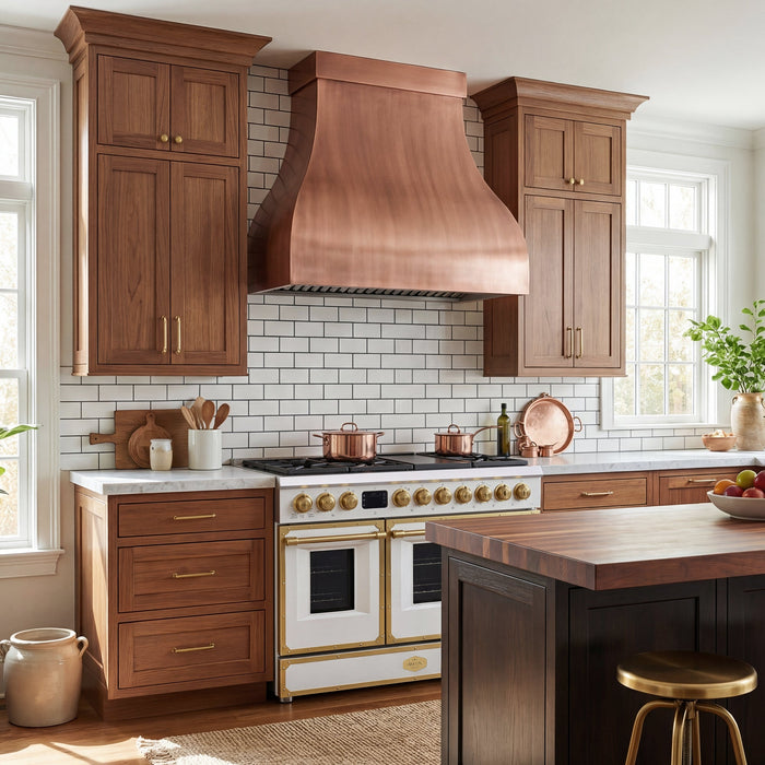 Akicon Custom Handmade Copper Range Hood with Timeless Kitchen Design — AKH761BC-C
