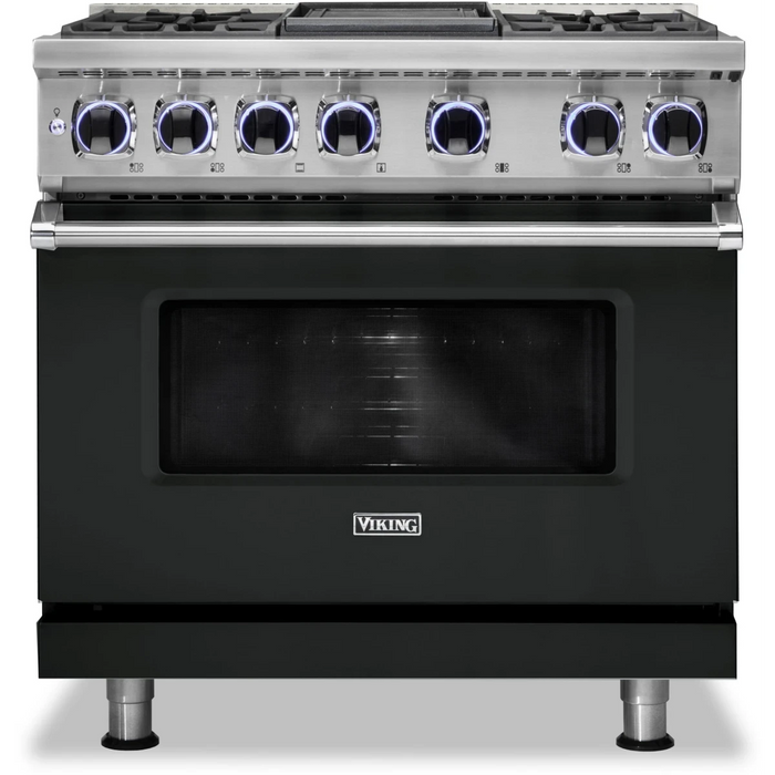 Viking® 7 Series 36" Stainless Steel Pro Style Dual Fuel Range VDR73624GSS