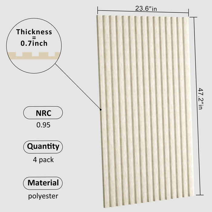 Acoustical 100% Polyester Wall Panel, 48x24x0.7 Sound Proof Wall Panels