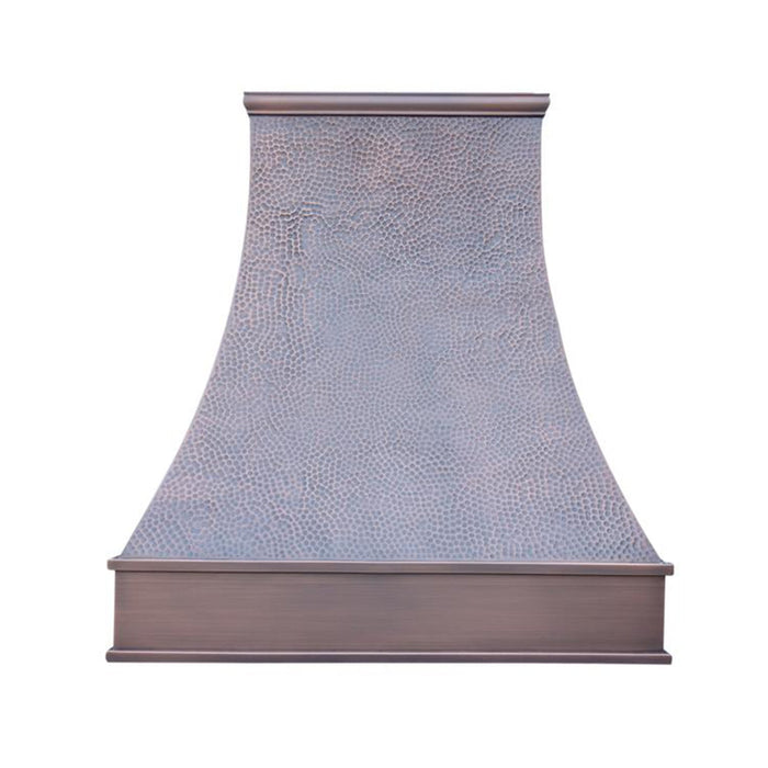 Curved Antique Copper Stove Vent Hood