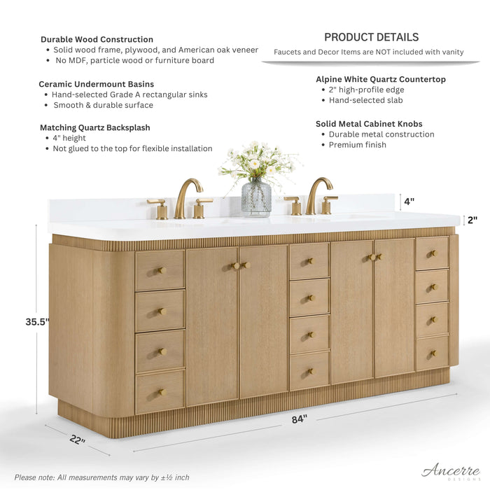 Aston 84" Bath Vanity Set
