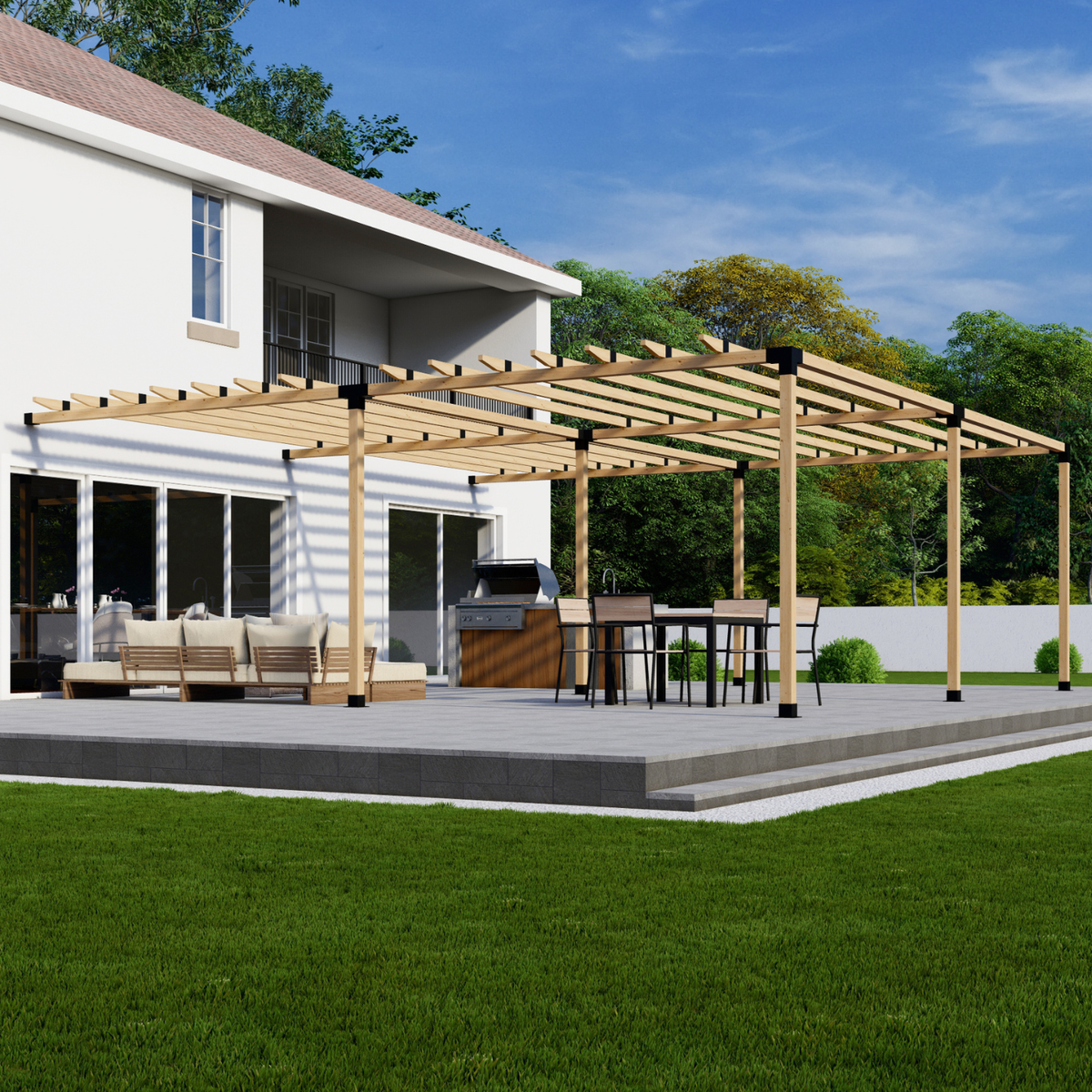 DIY Pergola Bracket Kit for an Attached Pergola With Roof Rafters - An ...