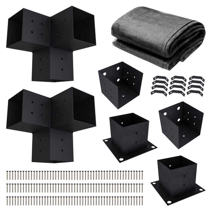 DIY Pergola Bracket Kit for an Attached Pergola Frame - Any Size Up to 12' x 12'