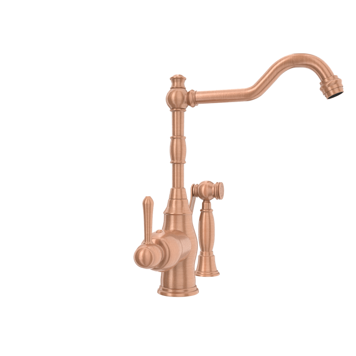 One-Handle Copper Widespread Kitchen Faucet with Side Sprayer — AK96918-C-48