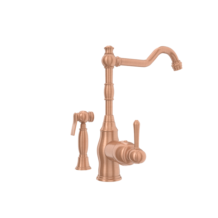 One-Handle Copper Widespread Kitchen Faucet with Side Sprayer — AK96918-C-48