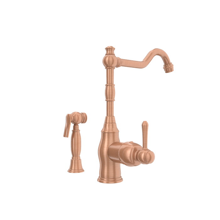 One-Handle Copper Widespread Kitchen Faucet with Side Sprayer — AK96918-C-48
