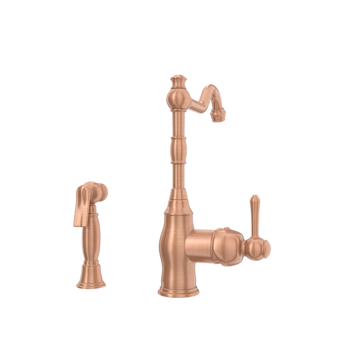 One-Handle Copper Widespread Kitchen Faucet with Side Sprayer — AK96918-C-48