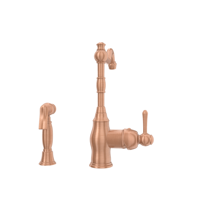 One-Handle Copper Widespread Kitchen Faucet with Side Sprayer — AK96918-C-48