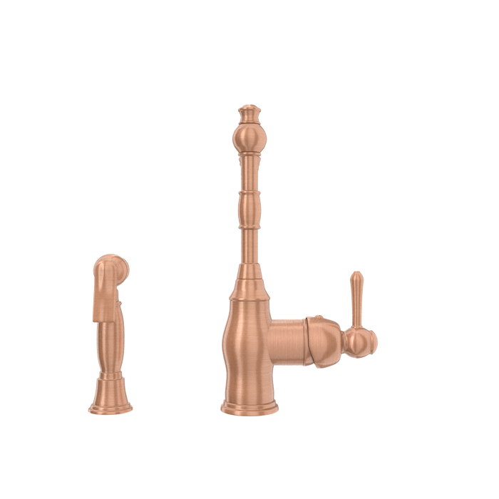 One-Handle Copper Widespread Kitchen Faucet with Side Sprayer — AK96918-C-48