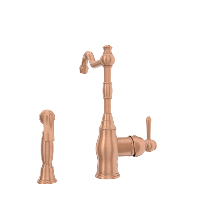 One-Handle Copper Widespread Kitchen Faucet with Side Sprayer — AK96918-C-48