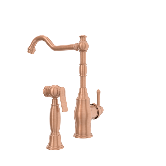 One-Handle Copper Widespread Kitchen Faucet with Side Sprayer — AK96918-C-48