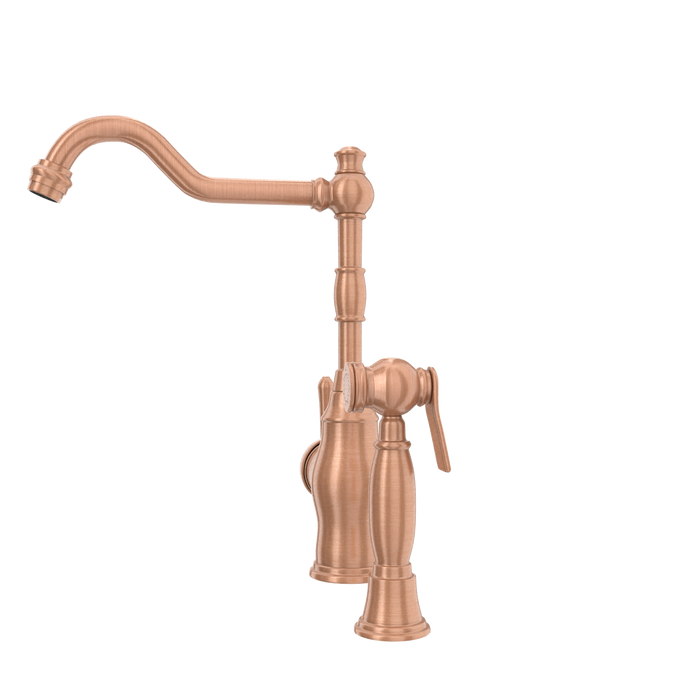 One-Handle Copper Widespread Kitchen Faucet with Side Sprayer — AK96918-C-48