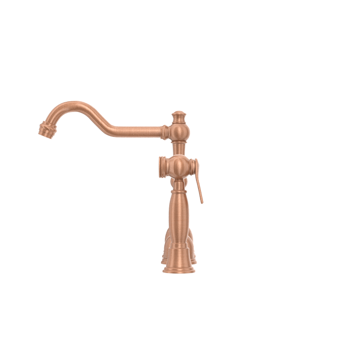 Two-Handles Copper Widespread Kitchen Faucet with Side Sprayer — AK96818-C-48