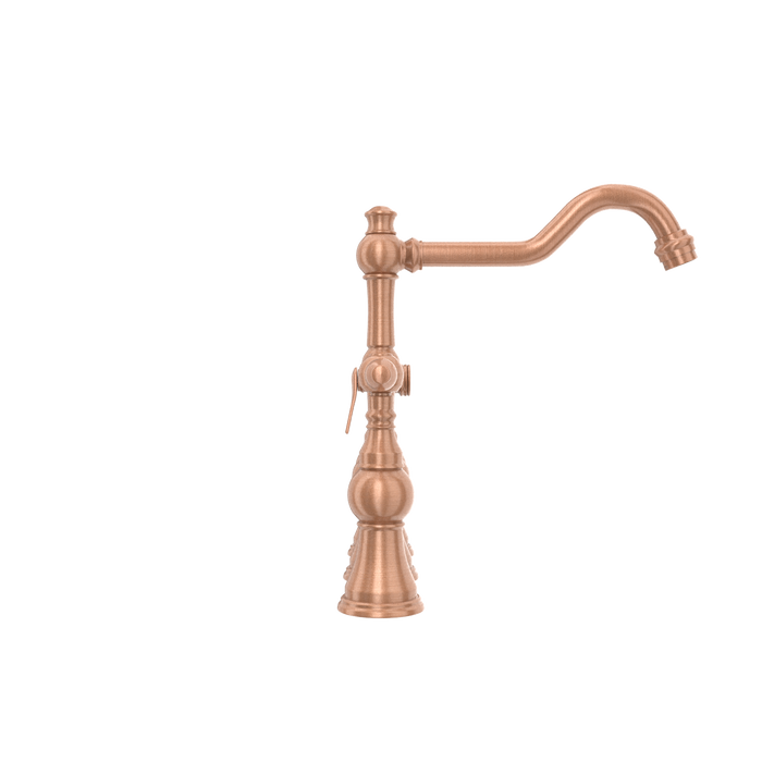 Two-Handles Copper Bridge Kitchen Faucet with Side Sprayer — AK96718-C-48