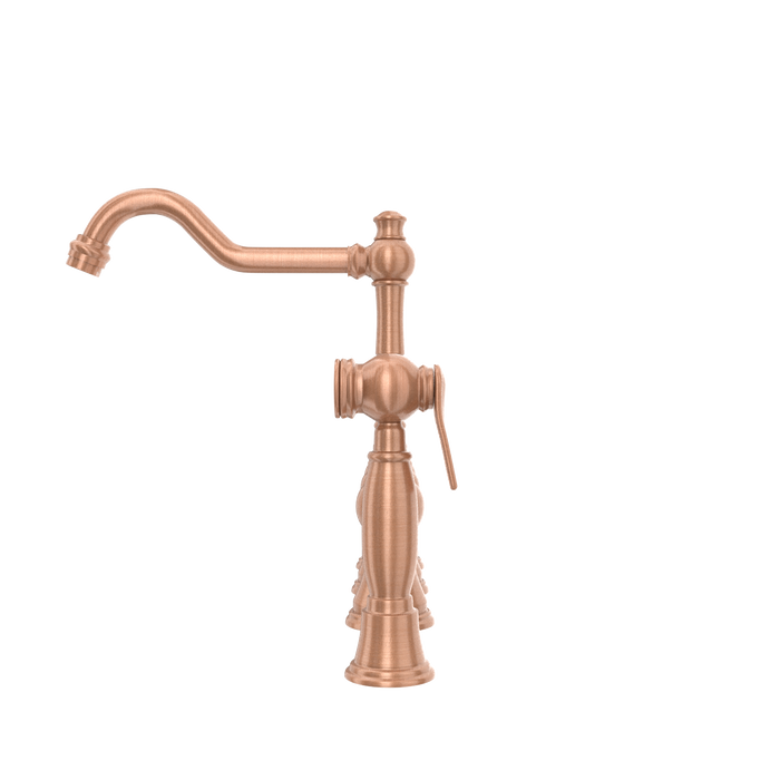 Two-Handles Copper Bridge Kitchen Faucet with Side Sprayer — AK96718-C-48
