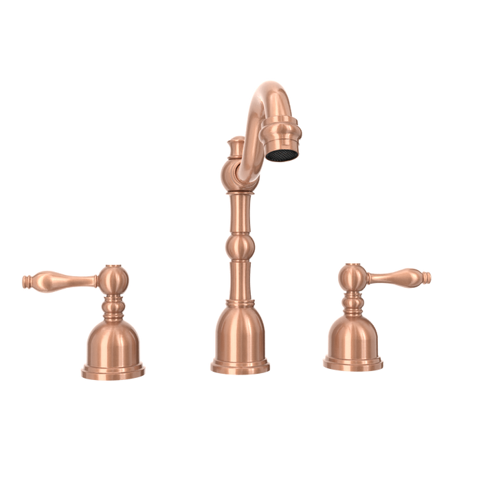 Two-Handle Antique Copper Widespread Bathroom Sink Faucet - AK41518AC