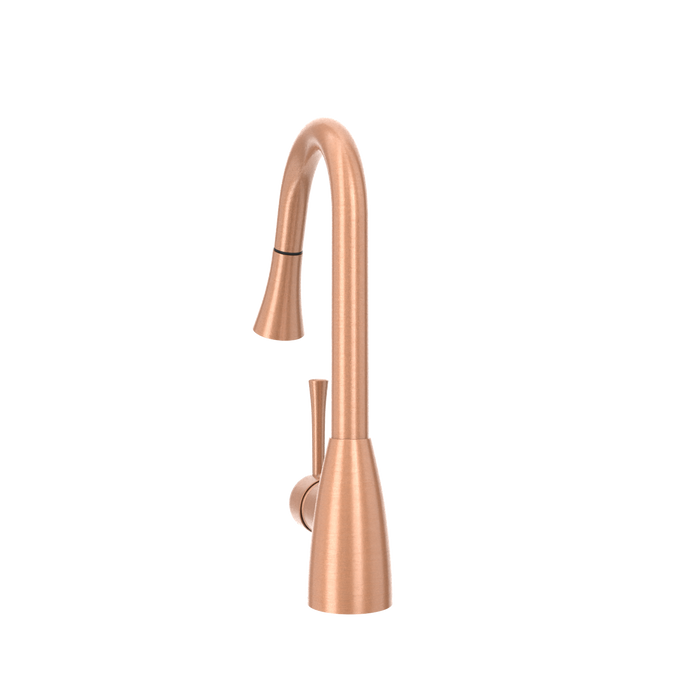 Copper Pull Out Kitchen Faucet, Single Level Solid Brass Kitchen Sink Faucets with Pull Down Sprayer — AK96455-C-48