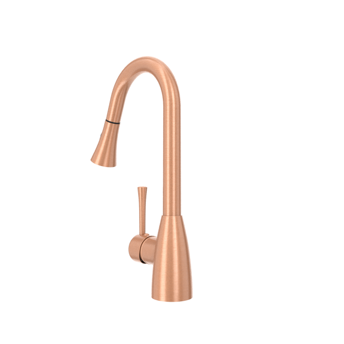Copper Pull Out Kitchen Faucet, Single Level Solid Brass Kitchen Sink Faucets with Pull Down Sprayer - AK96455C