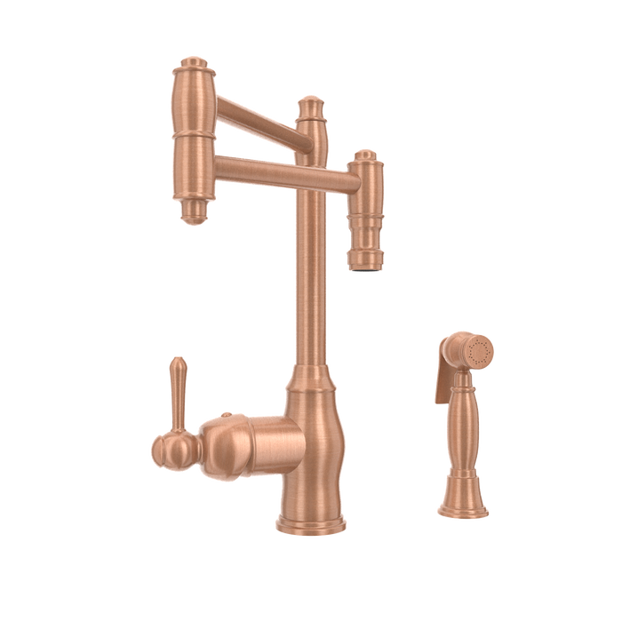 One-Handle Copper Pot Filler Kitchen Faucet with Side Sprayer