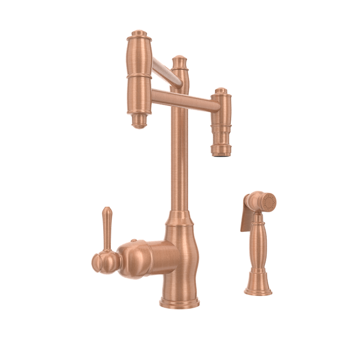 One-Handle Copper Pot Filler Kitchen Faucet with Side Sprayer - AK96918P2