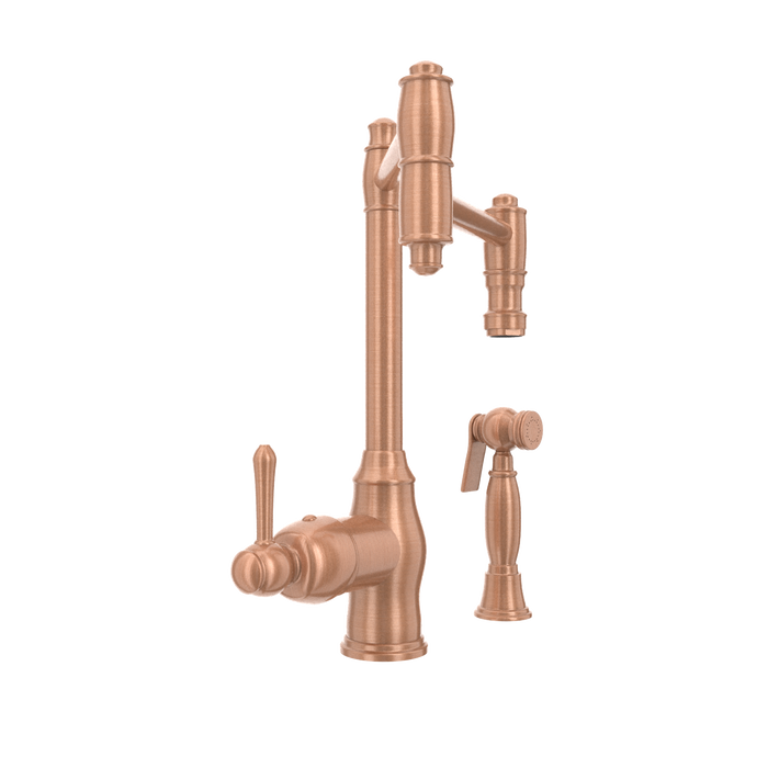 One-Handle Copper Pot Filler Kitchen Faucet with Side Sprayer