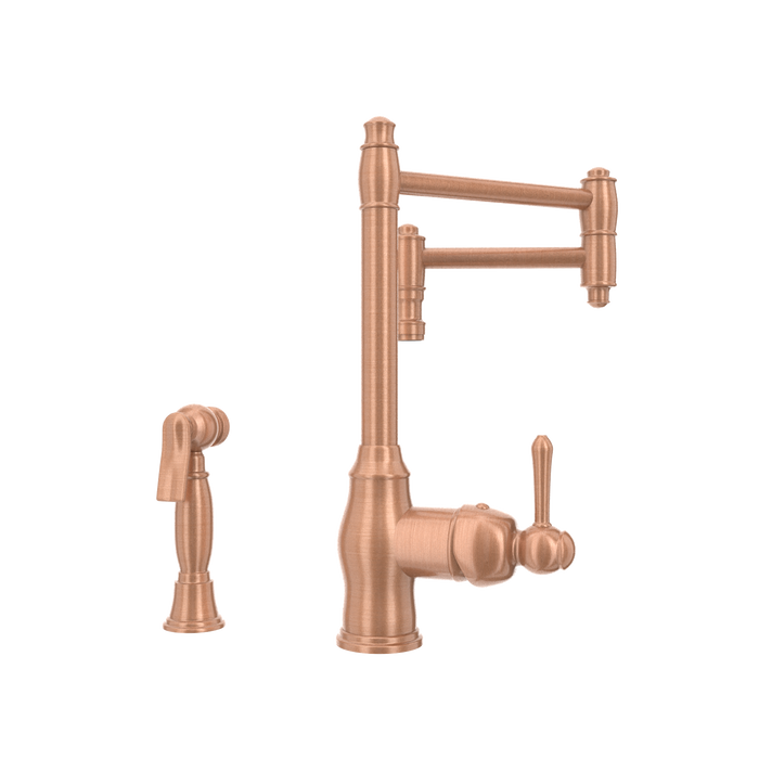 One-Handle Copper Pot Filler Kitchen Faucet with Side Sprayer - AK96918P2