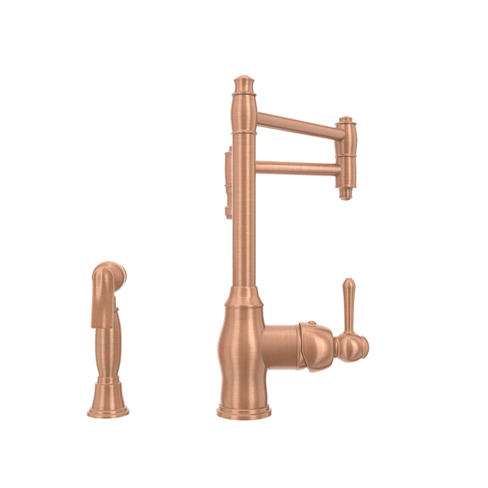 One-Handle Copper Pot Filler Kitchen Faucet with Side Sprayer - AK96918P2