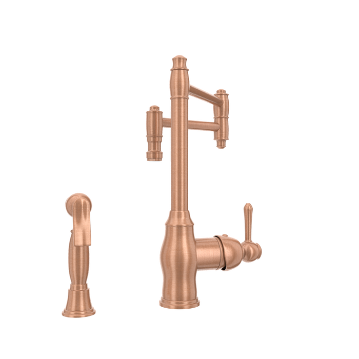 One-Handle Copper Pot Filler Kitchen Faucet with Side Sprayer - AK96918P2