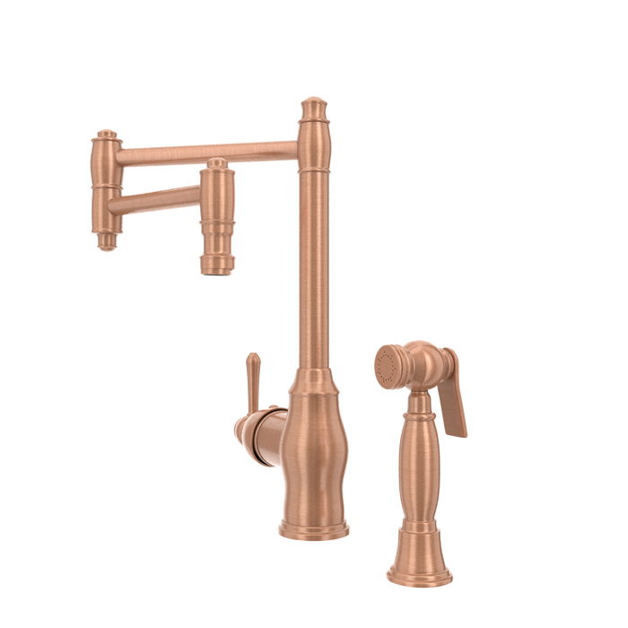One-Handle Copper Pot Filler Kitchen Faucet with Side Sprayer - AK96918P2