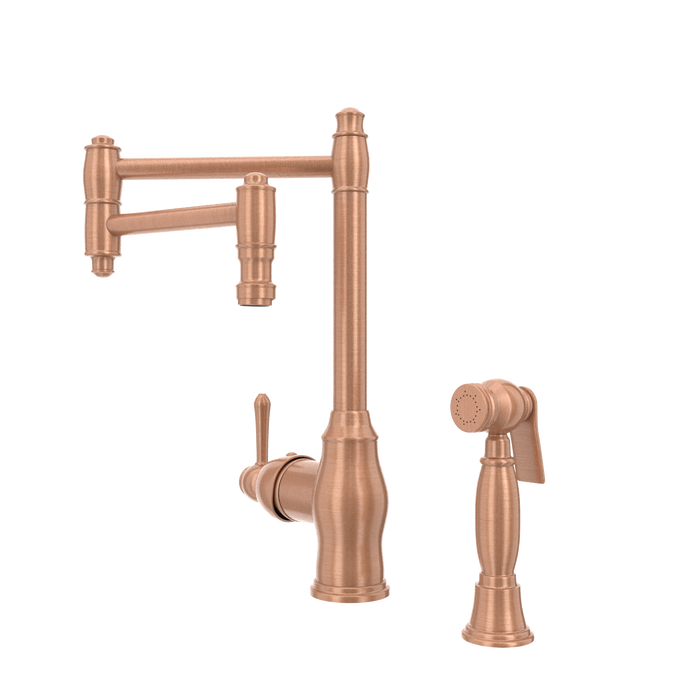 One-Handle Copper Pot Filler Kitchen Faucet with Side Sprayer - AK96918P2
